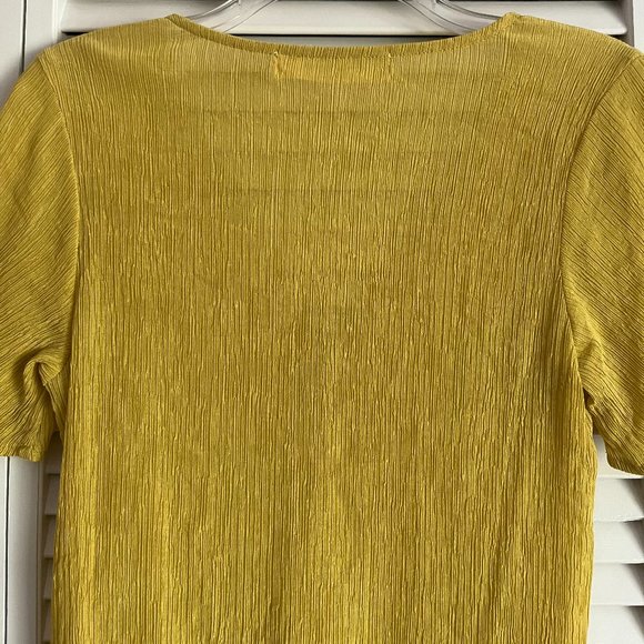 The Impeccable Pig v neck short sleeve blouse yellow women’s small - Picture 11 of 13